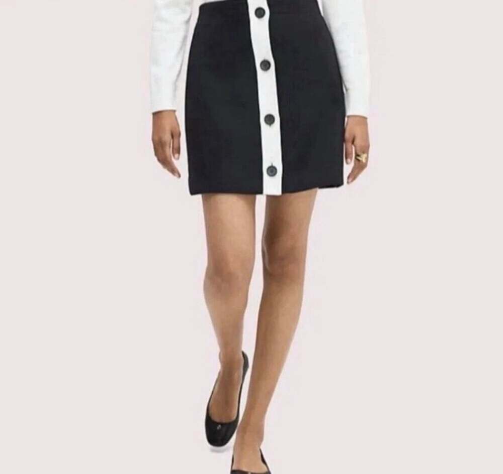 NWOT Kate Spade Black/White Skirt (MSRP: $348) Size 6